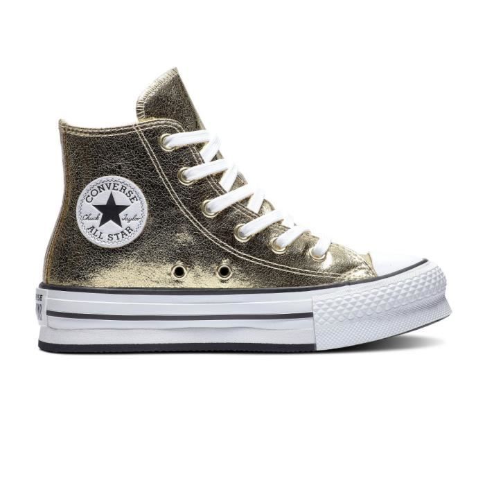 converse plateforme gold