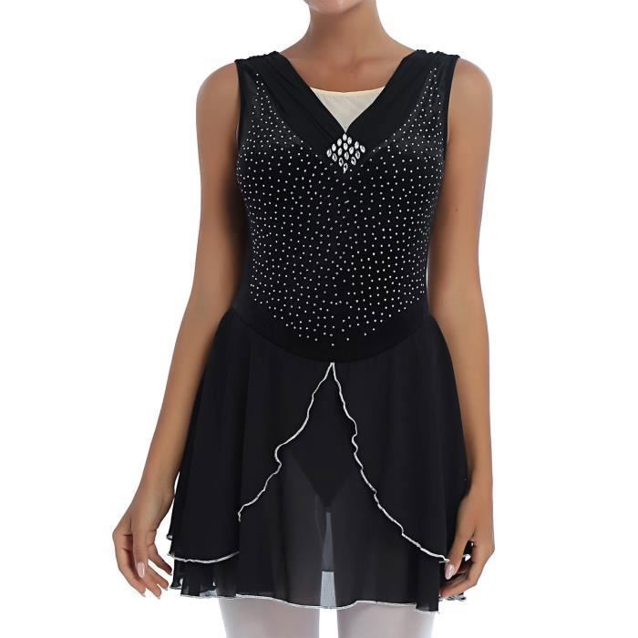 Robe De Danse Strass Sans Manches – 100% Polyester – Pour Patinage, Ballet, Gymnastique – Compétition Et Spectacle - 4