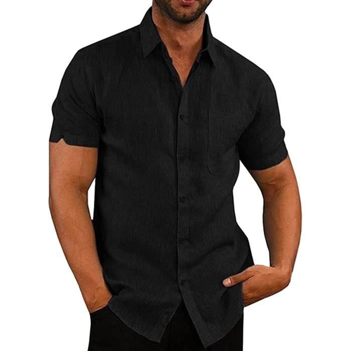 Chemise noir manche courte online