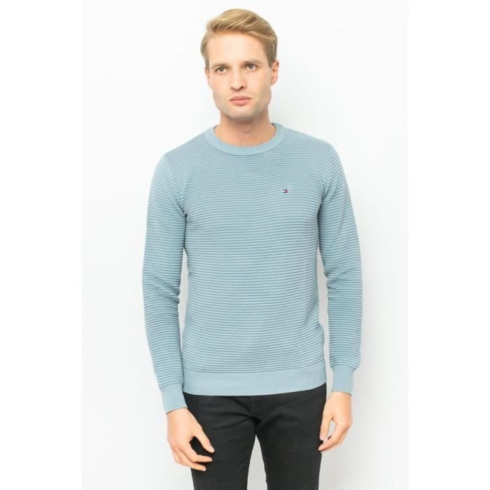 TOMMY HILFIGER Pull bleu ciel S Bleu Pulls Gilets Sweatshirts Vestes zippees Bleu Cdiscount Pret a Porter