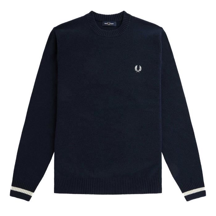 Gilet Zip Fred Perry Bleu En Coton – Taille L, Occasion Très Bon état, Logo Brodé, 2 Poches
