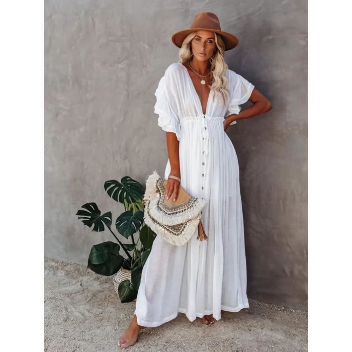 Robe blanche decolletee cheap
