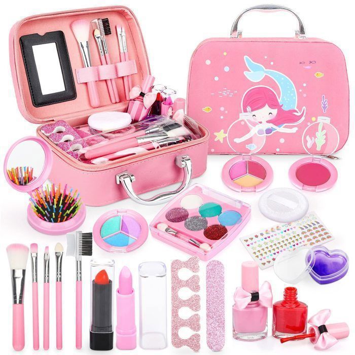 11/21pcs Fille Faux Maquillage Jouets Portable Lavable Maquillage Jouets  Pour Petites Filles