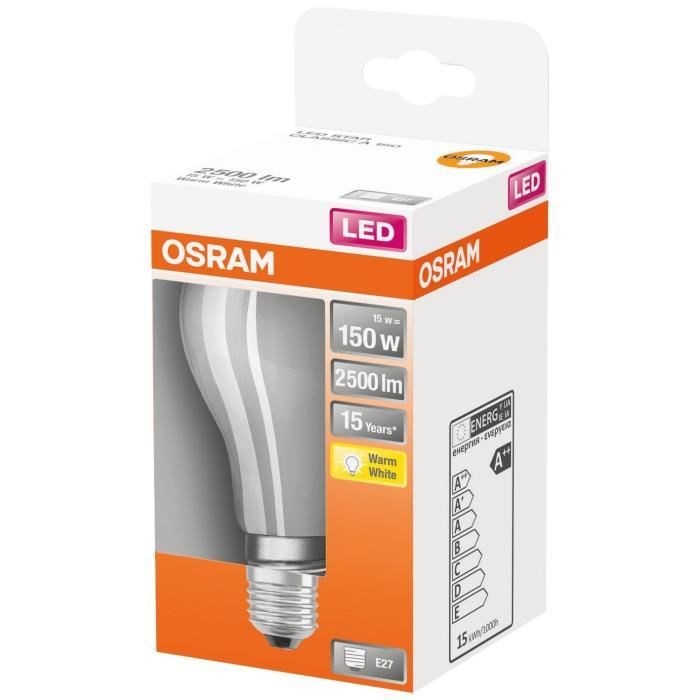 OSRAM - Led std verre dépoli 16w e27 2500lm 2700K chaud bte 1