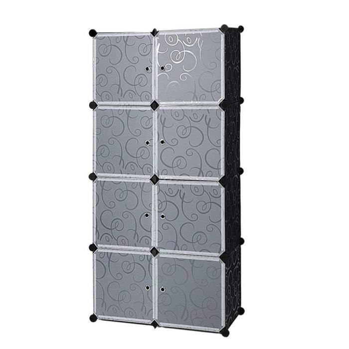 Armoire Penderie Modulable 8 Cubes Extra Grands Meuble Rangement
