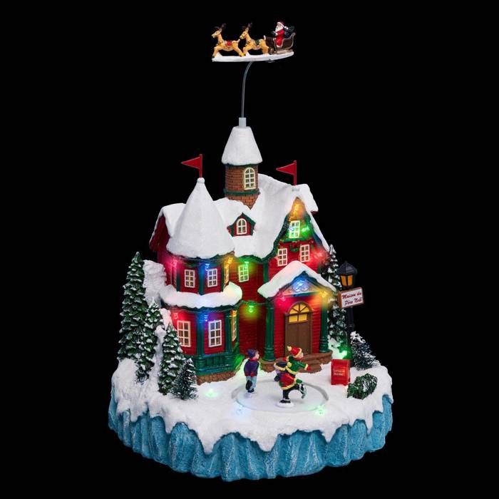 Village de Noël enneigé Lotti avec église H 23 cm ... - L'Arcolaio