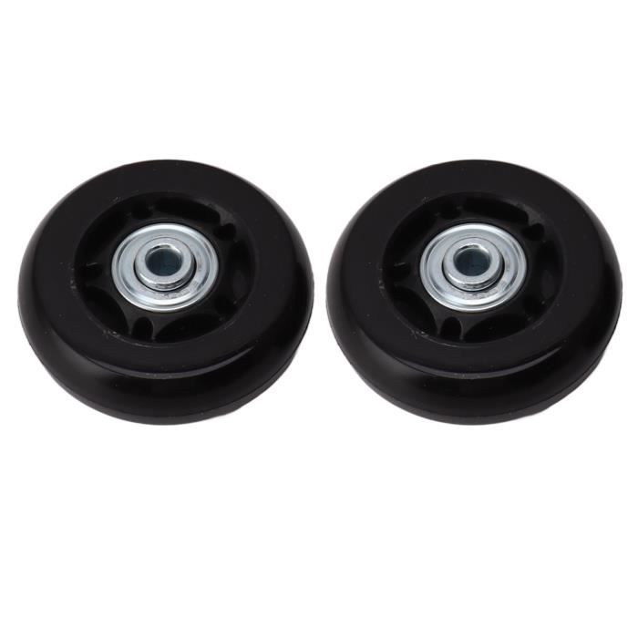 Roues De Rechange Pour Valise - 43 Mm De Diamètre, 18 Mm D'épaisseur, Caoutchouc Et Métal, Kit Complet (2 Roues + Essieux + Vis)