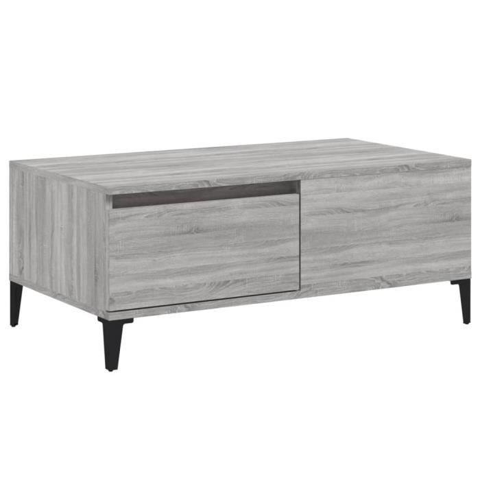 ABB Table basse Sonoma gris 90x50x36,5 cm Bois d'ingénierie - Qqmora ...