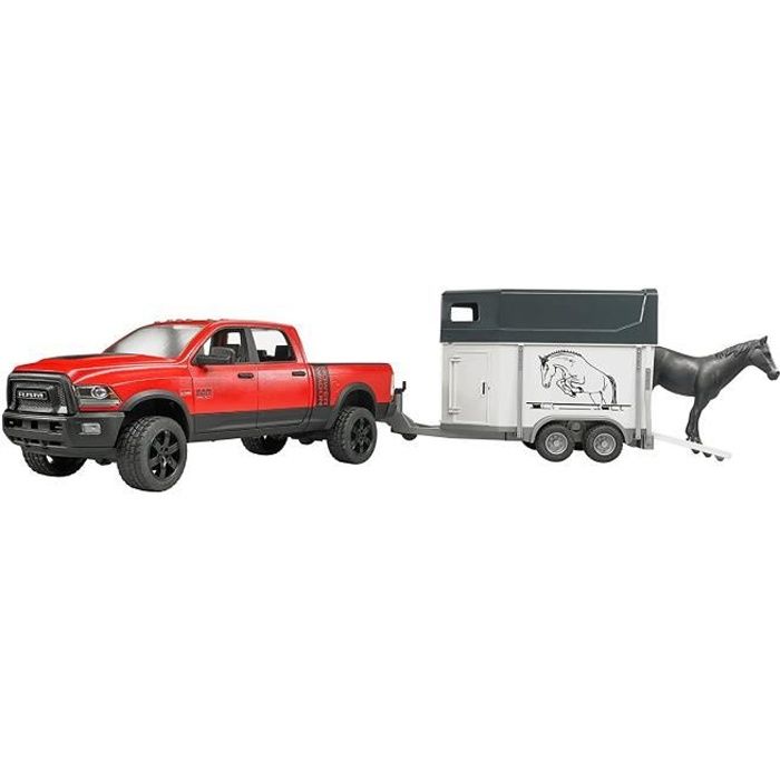 Bruder 2501 Vehicule Ram 2500 Power Wagon Avec Van Et Cheval