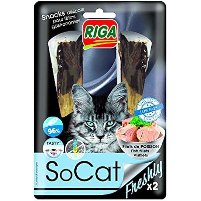 Friandise pour Chat - RIGA - Riga Socat Freshly - Filet de Thon - 2 Pièces - Adulte