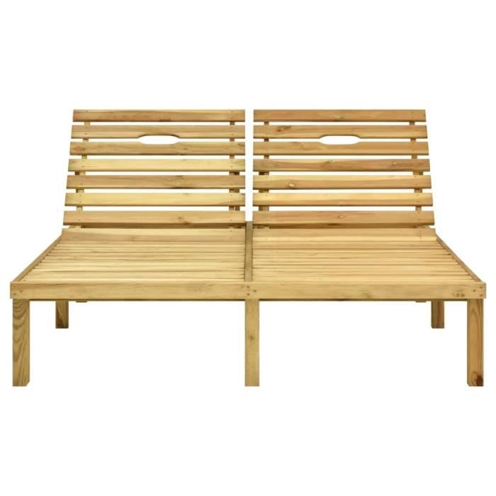 Ensemble de 2 chaises longues en hêtre WOODOK - Vert Frais