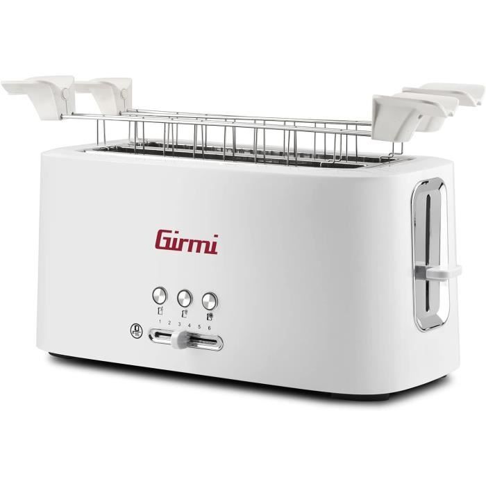 Grille-pain Électrique 800W Girmi TP11 - 6 Niveaux De Cuisson, Décongélation, Vert, Avec Ramasse-Miettes