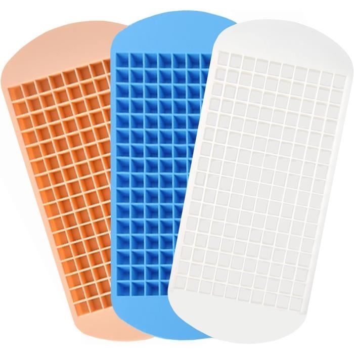 Lot De 3 Bacs À Glaçons En Silicone De Grande Taille Avec Couvercle