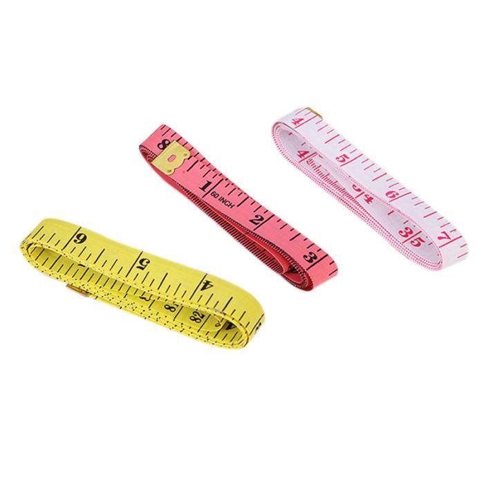 m/ètre ruban souple flexible 1 m/ètre ruban /à mesurer pour le corps m/ètre ruban double face 13 mm de large 150 cm de long blanc