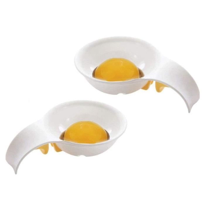 Lot 2 Séparateurs Jaune D'Oeuf En Acier Inoxydable - Gadget Cuisine Pratique Avec Poignée
