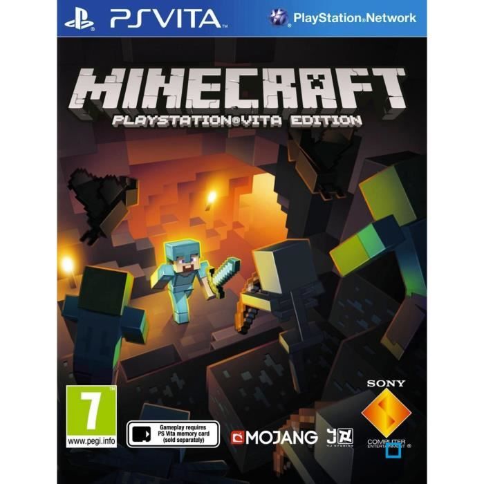 Jeu vidéo - SONY - Minecraft (PS Vita) - Multijoueur en ligne jusquà 8 - Écran partagé 4 joueurs - PEGI 7+ - Sony