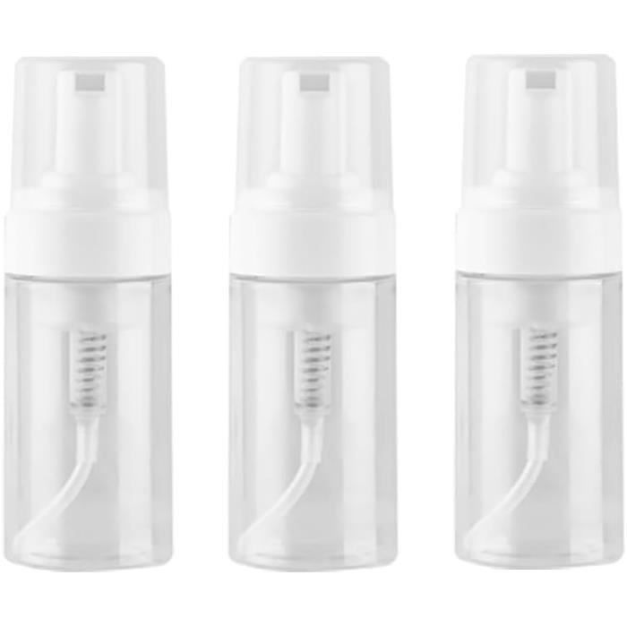 Lot 2 Flacons Pompe Verre Dépoli 100 Ml – Voyage Rechargeables Argentés Pour Crèmes, Lotions & Savon