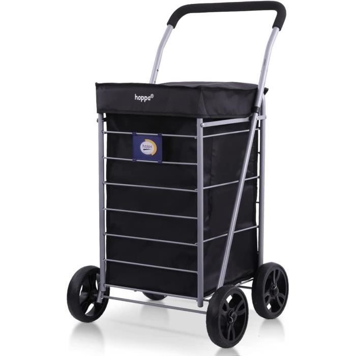 Chariot De Courses Pliable à 4 Roues, Grande Capacité Sac De Caddie