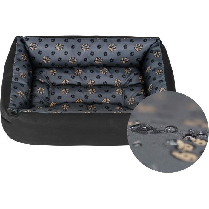 Meilleurs prix pour SuperKissen24 Panier pour Chien - Lit pour Chien - Apaisant - Taille XL - Noir et Gris - Pattes