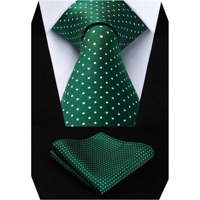 Ensemble Cravate Et Mouchoir De Poche Réversible - À Pois Bordeaux/noir - Microfibre - Neuf