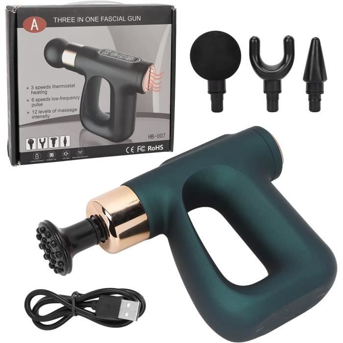 Pistolet De Massage Vibratoire USB-C - Détente Corporelle à Vitesse Réglable