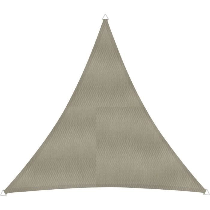 Voile D'ombrage Triangulaire 3x3m - Imperméable, Protection UV - Pour Terrasse, Jardin, Balcon - Couleur Beige - 7