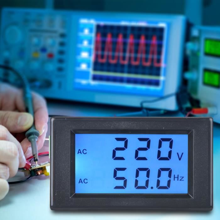 LAN testeur de volt Voltmètre numérique Écran LCD Compteur de courant DC 6‑200V Volt Moniteur