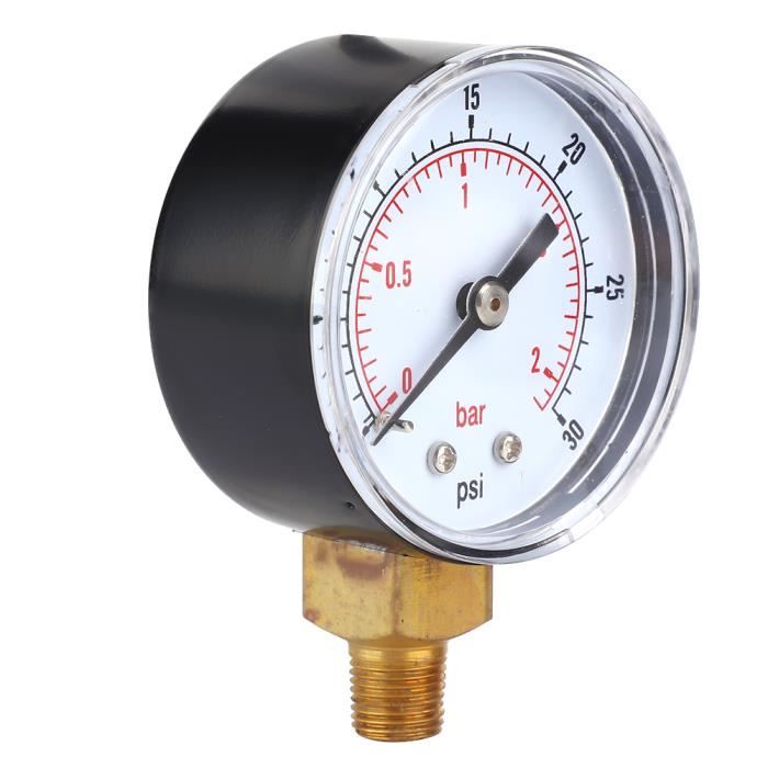 Manomètre Pour Compresseur D'air – Diamètre 50 Mm – Plage 0-180 PSI / 0-12 Bar – Filetage BSP – Pour Surveillance Précise De La Pression