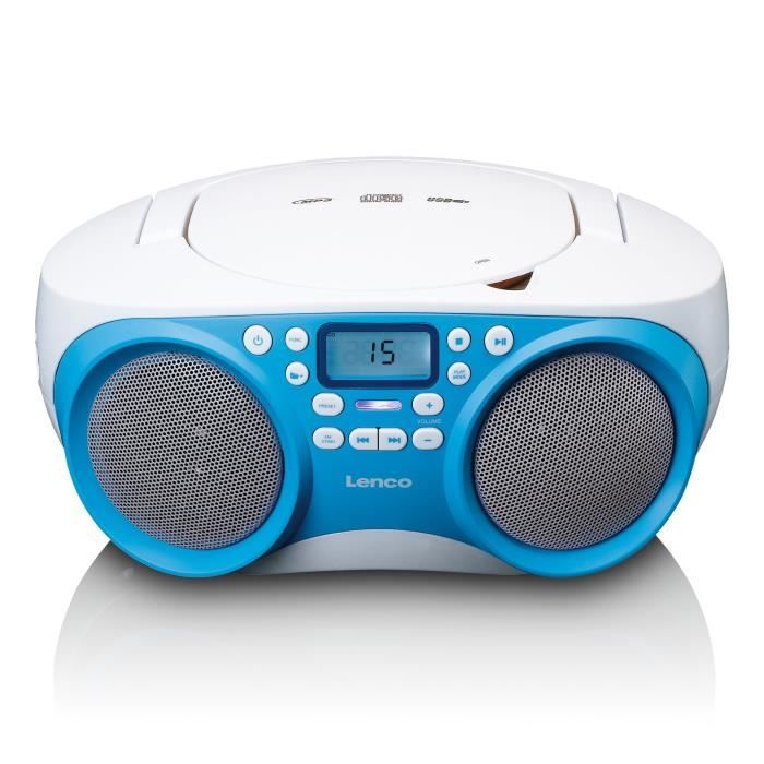 Chaîne HiFi Stéréo Système Compacte avec Lecteur CD, Bluetooth, Radio FM,  USB, AUX-in, Grand écran LED et Bouton, télécommande