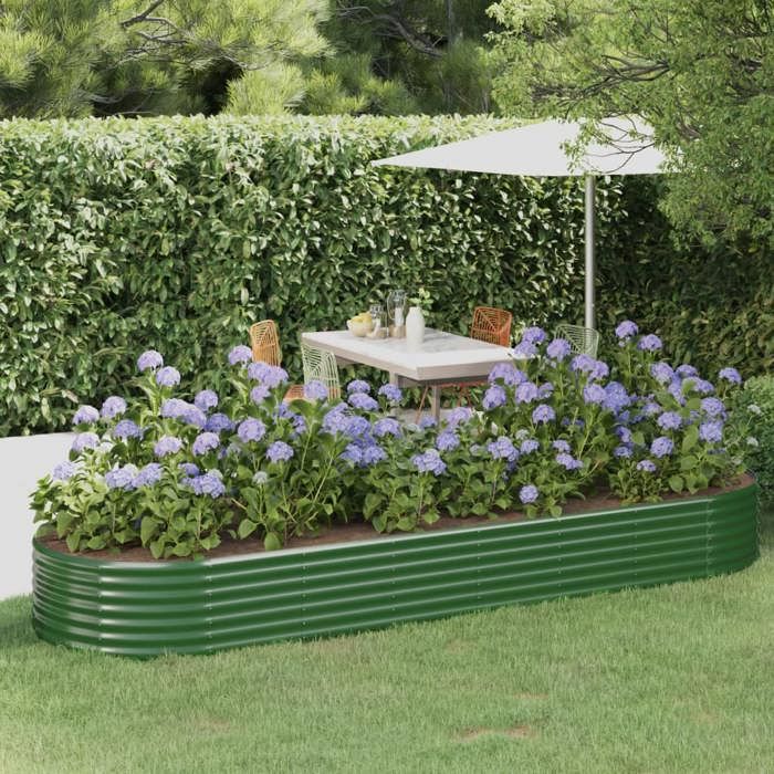 vidaXL Lit surélevé de jardin Acier enduit de 322x100x36 cm
