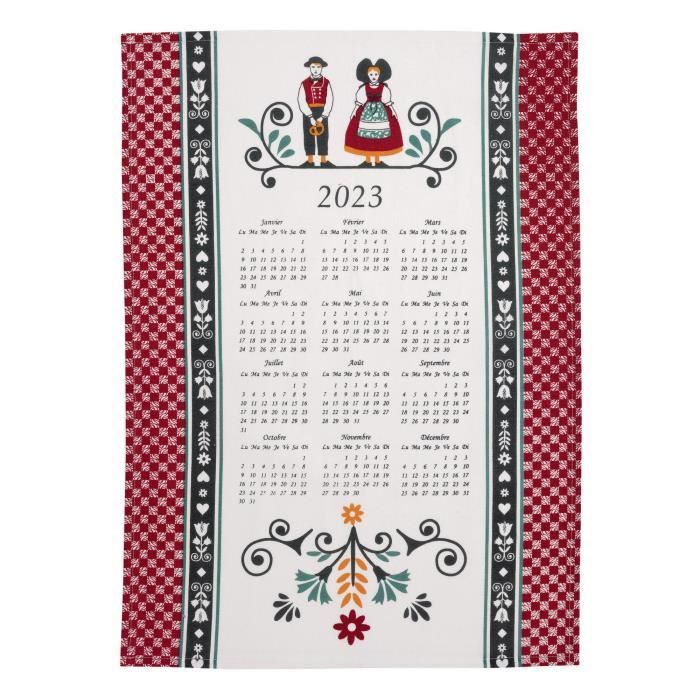 Calendrier Berbère 2023 Torchon Calendrier 2023 Elsa Winkler 50 X 70 Beige - Cdiscount Maison