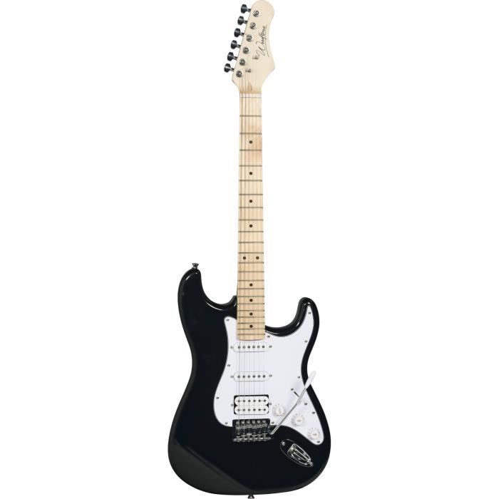 Guitare électrique WOODBRASS ST100 Noire : Qualité et Confort pour Tous les Guitaristes