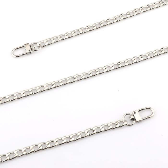 2 Chaînes De Rallonge Pour Sac - 120mm - Alliage Platinum - Mousqueton Pivotant