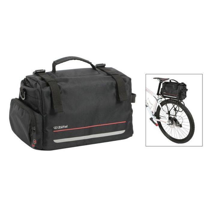 Sacoche vélo - volume de la sacoche 20L - fixation universel Velcro - emplacement porte bagage arrière - ccouleur noir