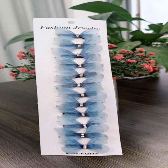 Épingles à Cheveux Papillon Mousseline - Lot De 6 Pour Mariage, Fête Ou Photo