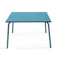 Table de jardin - OVIALA - Palavas - 120 x 120 x 72 cm - Acier - Bleu Pacific-1