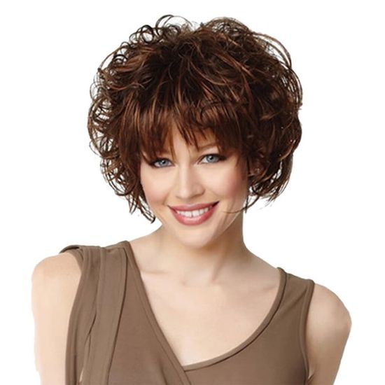 Perruque Courte Noire Synthétique - Kit Coiffure Professionnel - Neuf Sans étiquettes