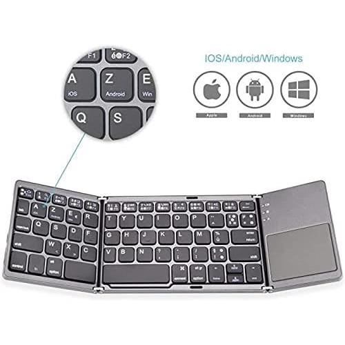 Clavier Bluetooth avec Pavé Tactile, Pliable, AZERTY, Rechargeable,  Portabel, Mini Clavier sans Fil pour Smart TV-Tablette-PC, Systè -  Cdiscount Informatique