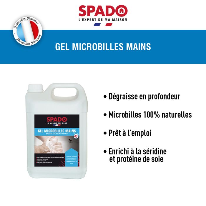 Gel microbilles mains Spado parfum amande 5 L - Savon industriel