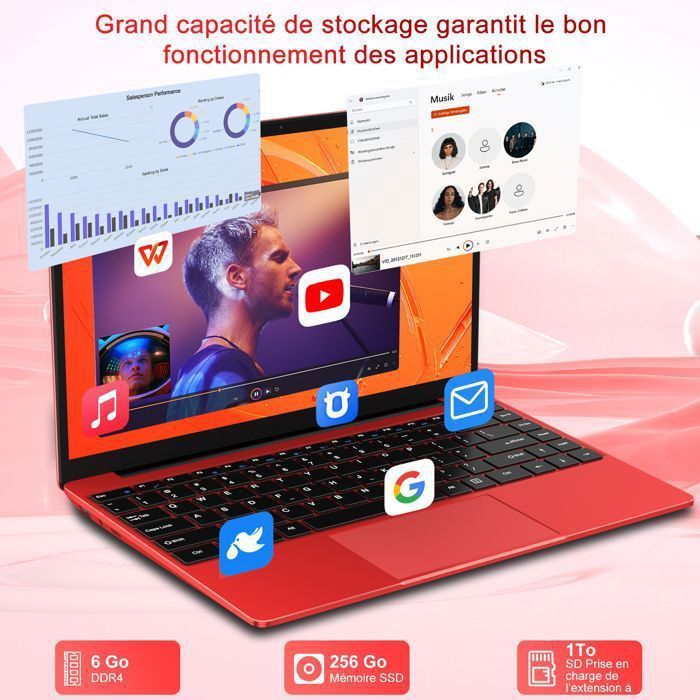 NOTODD PC Portable 14'' FHD - Ordinateur portable Windows 11 - RAM 6Go ...
