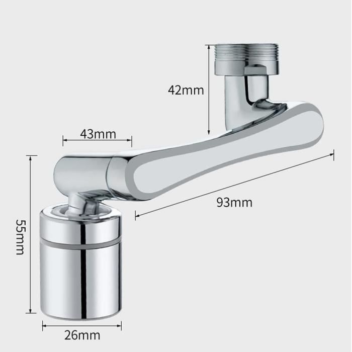 Extension de Robinet salle de bain multifonctionnel pivotant à 1440 degrés  2 fonctions de pulvérisation - Cdiscount Bricolage