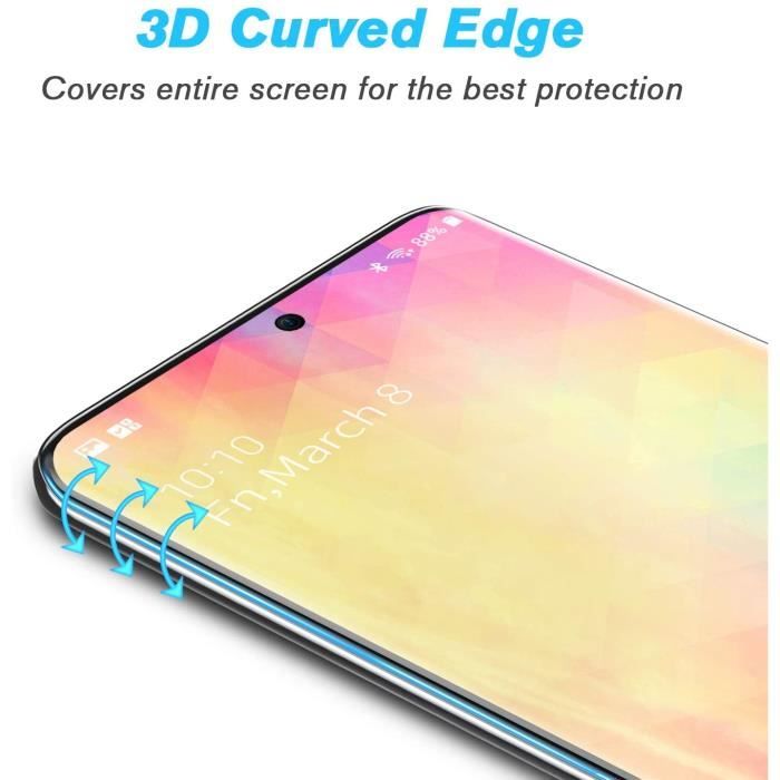 GiiYoon Lot de 3, Protection Ecran pour Samsung Galaxy S21 Ultra [Vitre  Protecteur 9H Dureté] [Sans Bulles] [Anti-rayures] Films de Protection en  TPU