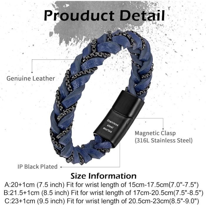 Bracelet Réglable En Cuir Tressé Pour Homme Et Femme - Style Cuff, Simili Cuir, Neuf Sans Emballage