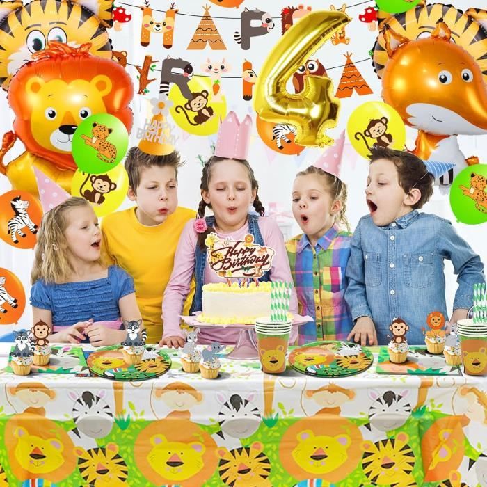 Set Vaisselle Fête Enfant 51 Pièces - Nappe, Assiettes, Gobelets Papier - Thème Anime