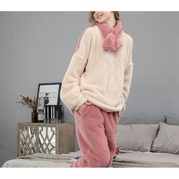 Pyjama Chaud Ensemble Pilou Femme Pyjama Polaire Pour Femme Motif