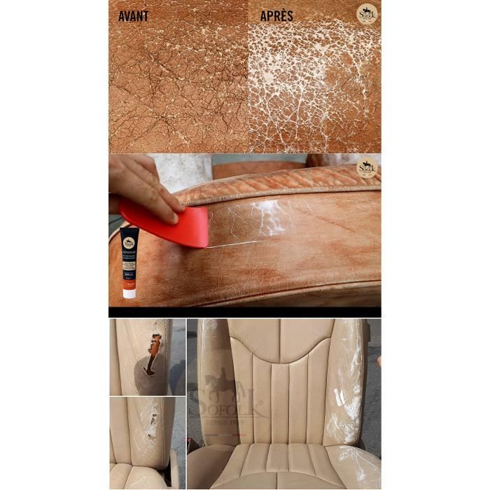 Réparation du cuir Crème De remplissage Composé pour la restauration du cuir  Fissures Brûle les trous