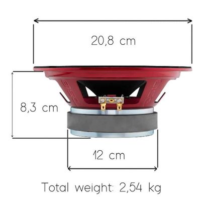 Kit DS 18 PRO-ZXi8M – Midrange 8'' (20cm) 350W RMS, 700W Max, 8Ω, 99dB, Bobina 1.5'' In Kapton – Per Feste E Home Audio - 5