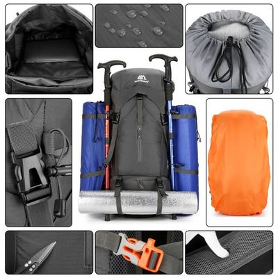 Sac à Dos Tactique 45L Randonnée Imperméable Pliable Alpinisme Chasse Pêche Trekking Vert - Sacs