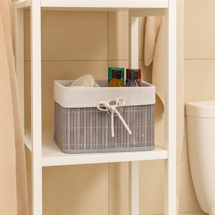 Relaxdays Bac de rangement, lot pratique de 4, doublure, poignée, H x L ...