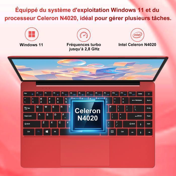 NOTODD PC Portable 14'' FHD - Ordinateur portable Windows 11 - RAM 6Go ...